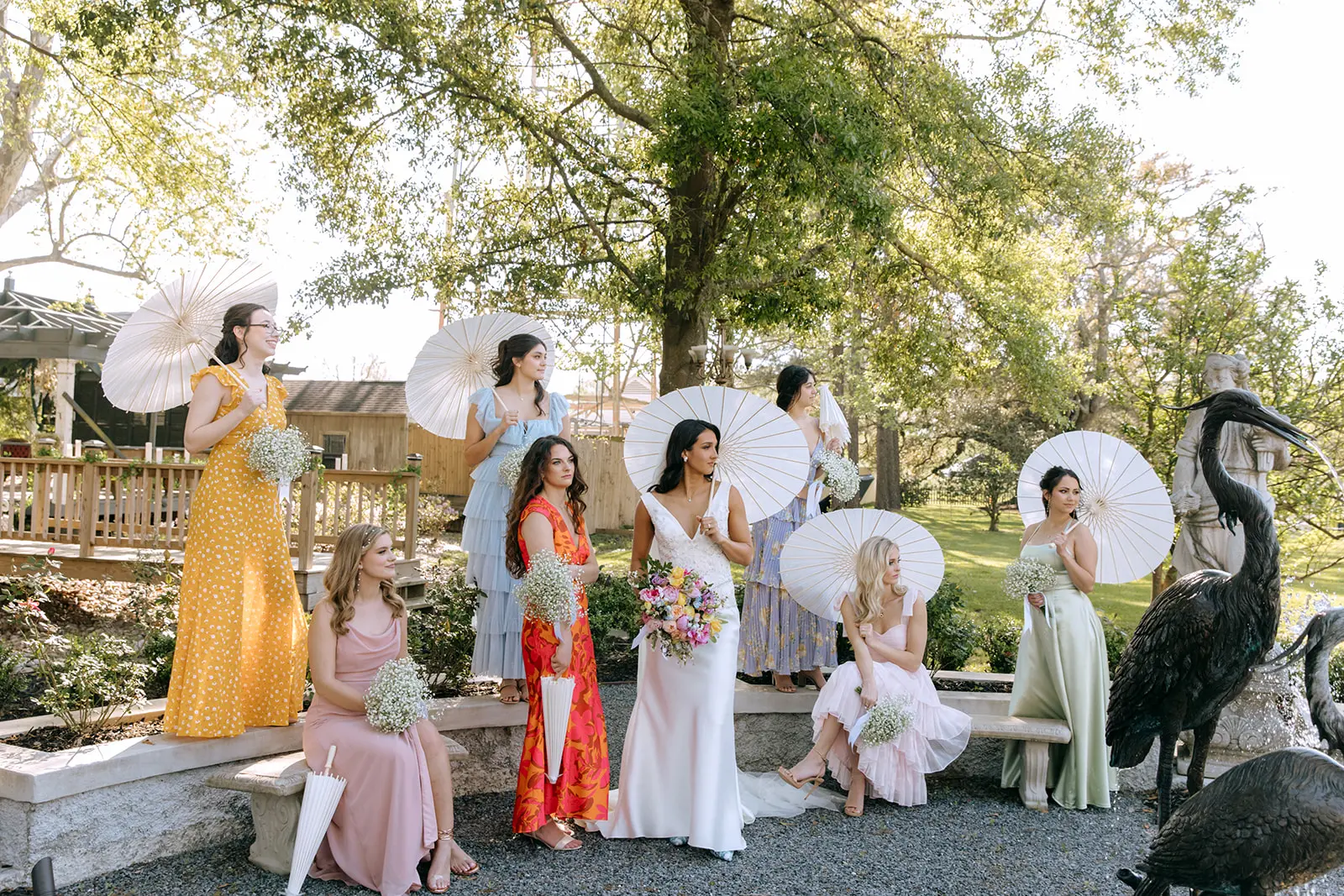 Bridal Party in the Garden