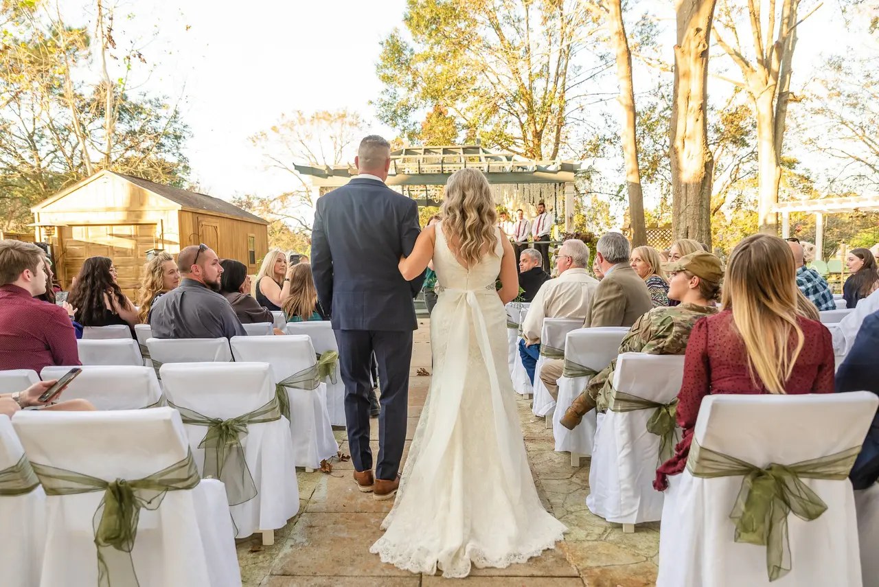 Walking down the aisle at Chatsworth