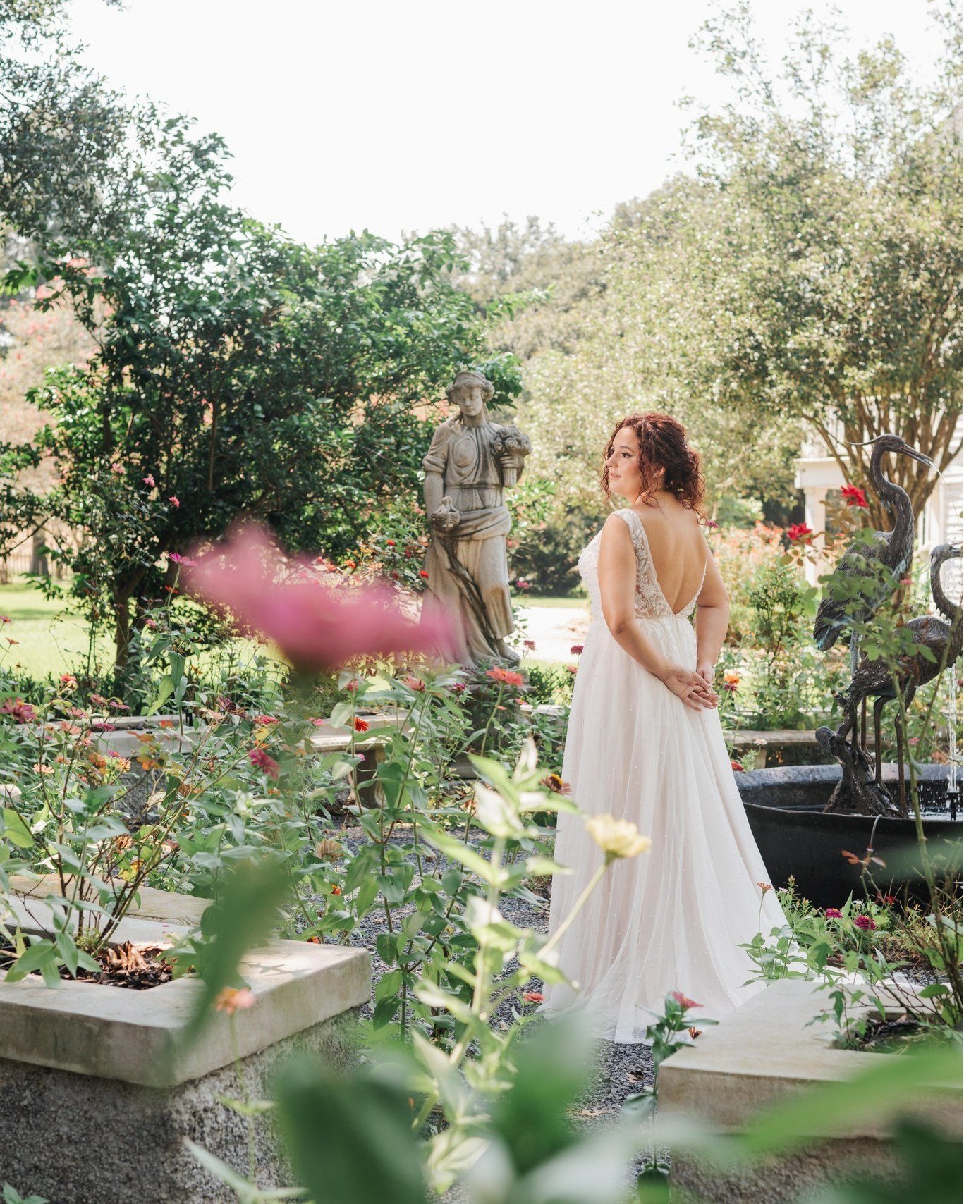 Bride in the estate garden